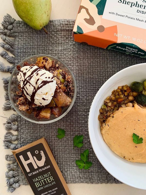 A Splendid February Food “Pearing”: Shepherd's Pie + Grain-Free Chocolatey Pear Crumble