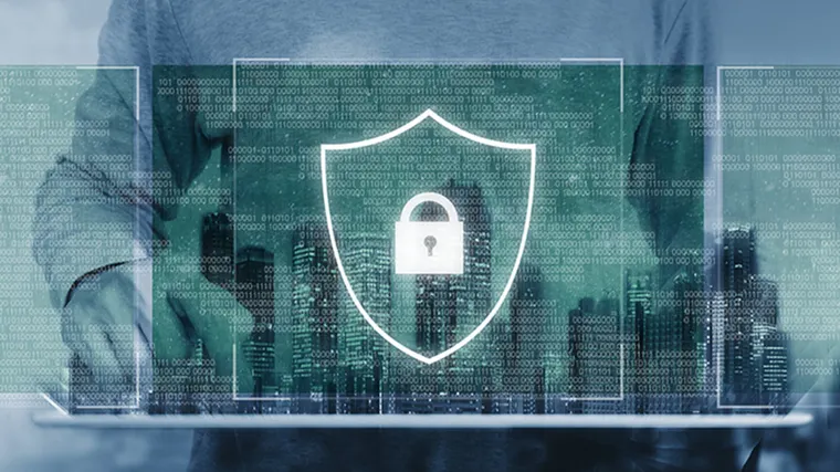 Picture of lock in middle of shield. 