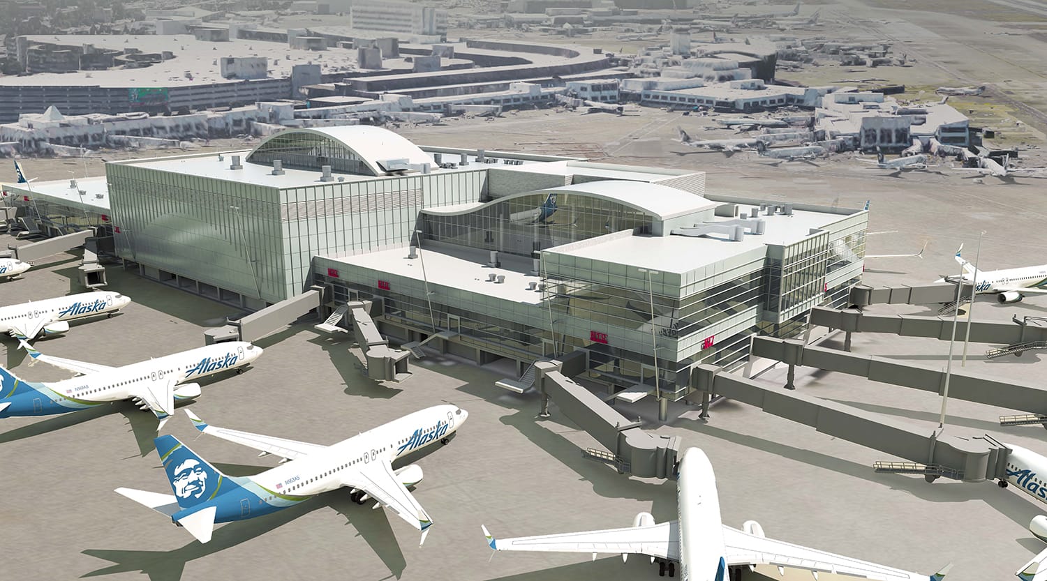 What a new North Satellite will look like from the outside. (Port of Seattle)