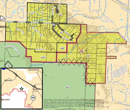 FLUM changes proposed near Bellevue and Issaquah. (King County)