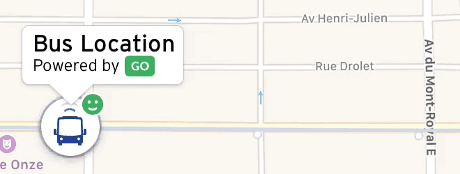 Real-time data powered by GO. (Transit App)