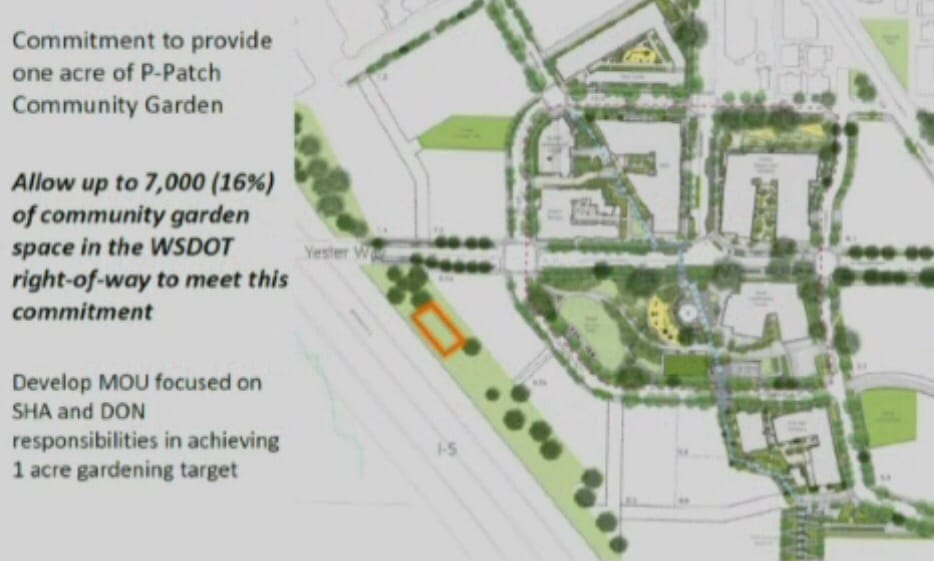 Proposed lease site for the new Yesler Terrace community garden. (City of Seattle / SHA)