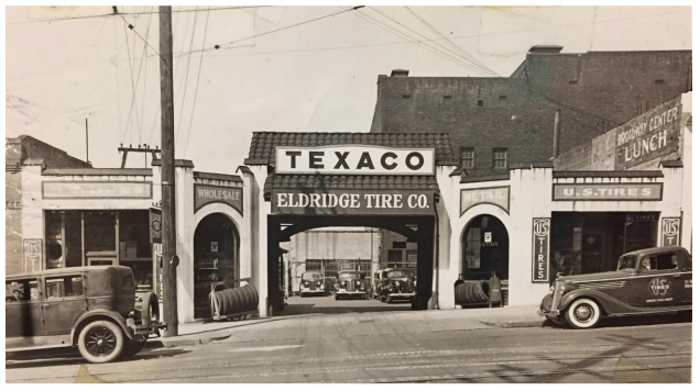 A historic photo of the Eldridge Tire Company Building. (Puget Sound Regional Archives)