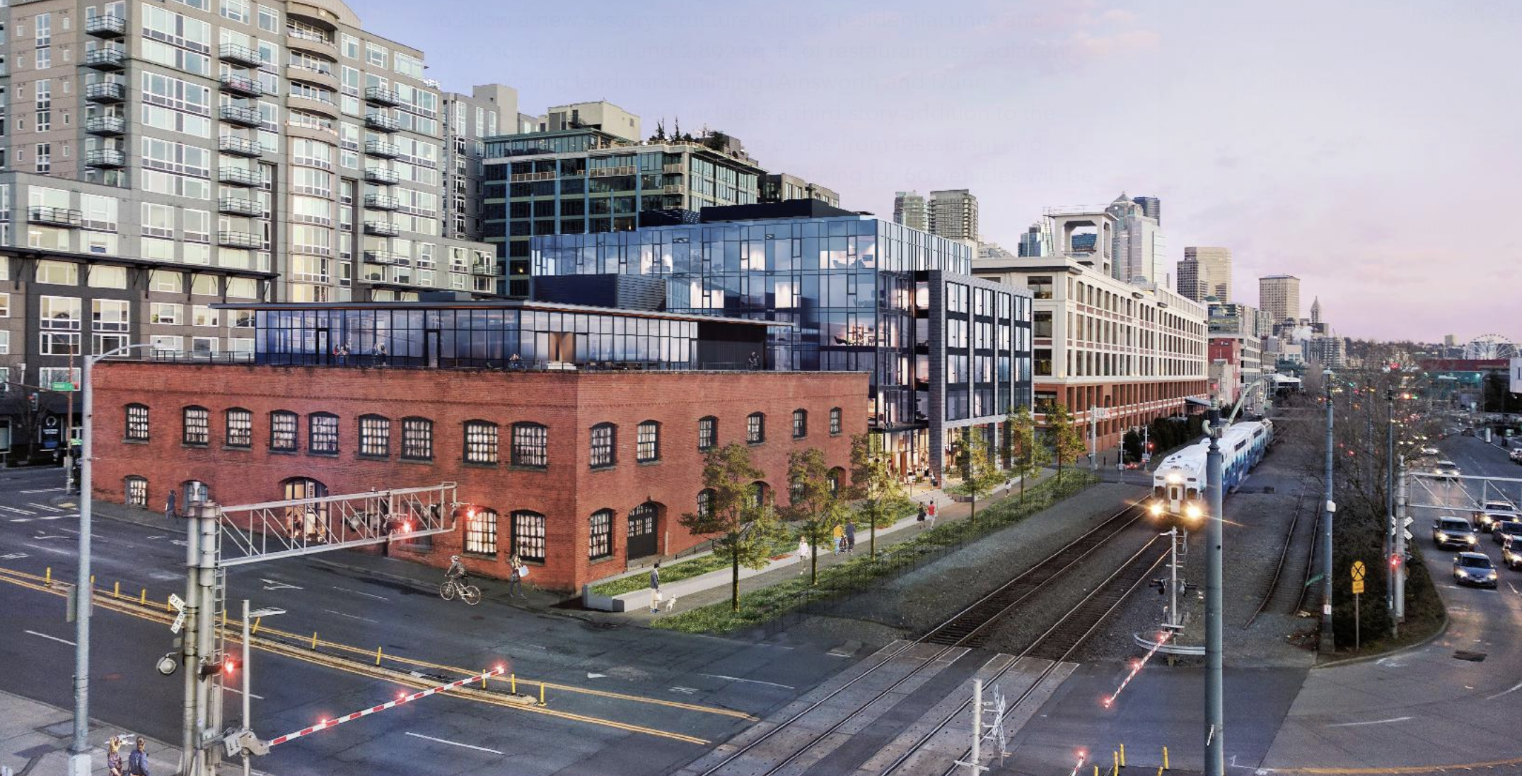 Rendering of the Ainsworth & Dunn mixed-use project. (Weinstein A+U / City of Seattle)