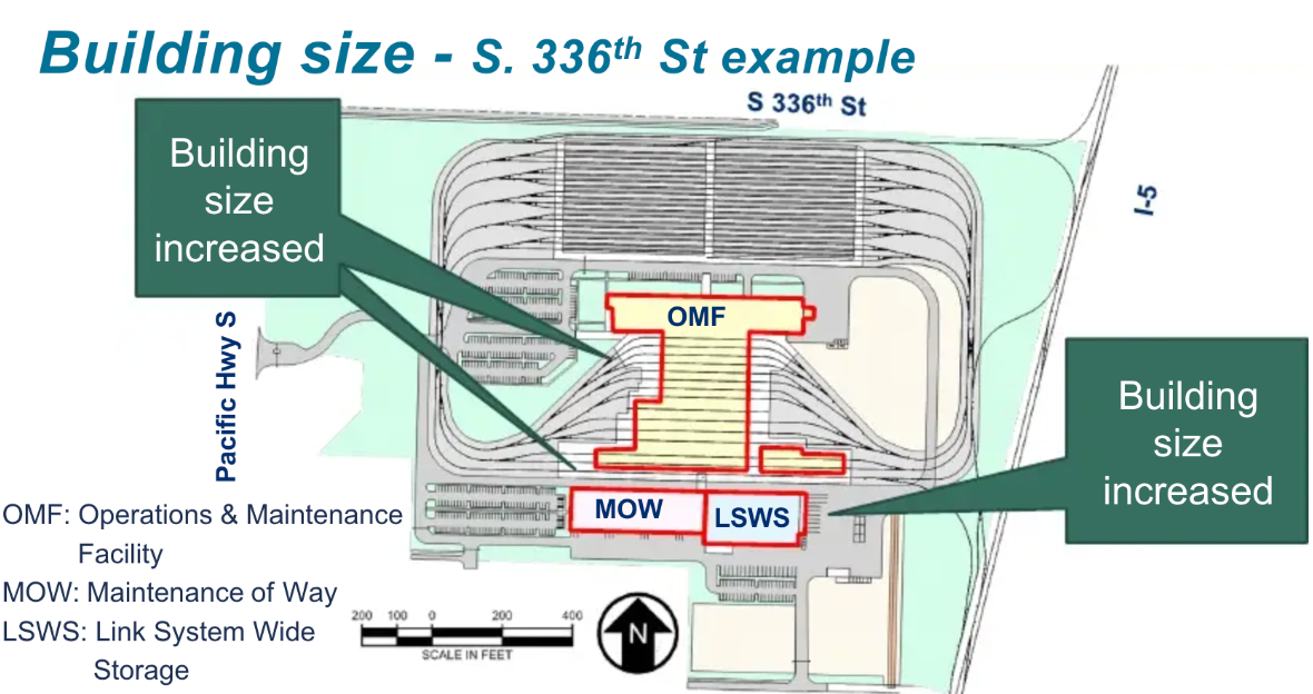 Example of how the building sizes have increased over original assumptions. (Sound Transit)