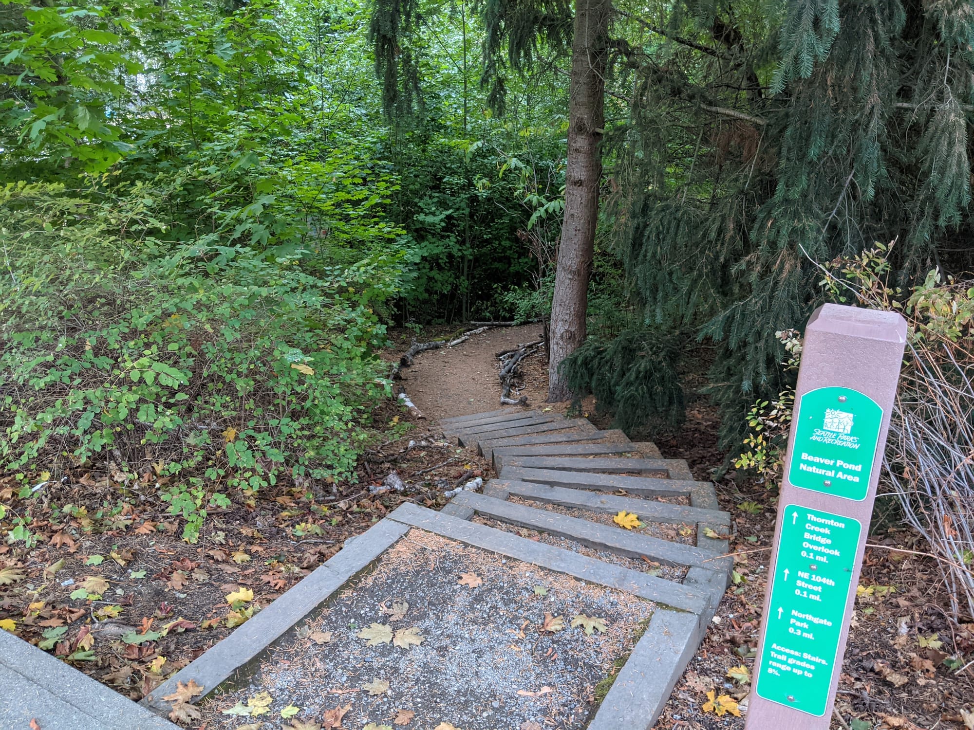 A photo of an entrance to Beaver Pond Natural Area