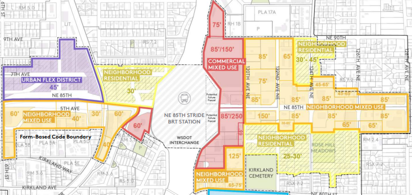 Height limit map from the NE 85th Street Station Area Plan