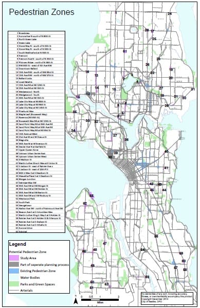 Pedestrian Zones Map