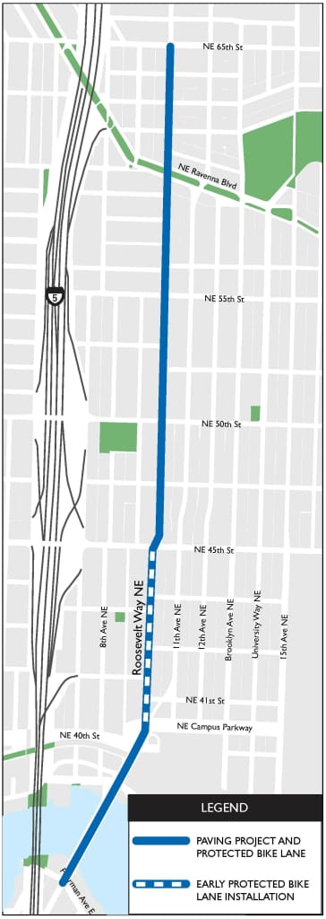 ICYMI: SDOT Will Extend Roosevelt Protected Bike Lanes to NE 65th St
