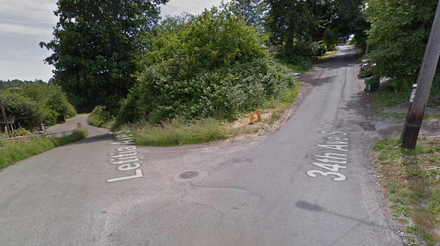 
                     Southeast Seattle streets at Leticia Ave S and 34th Ave S.
                     