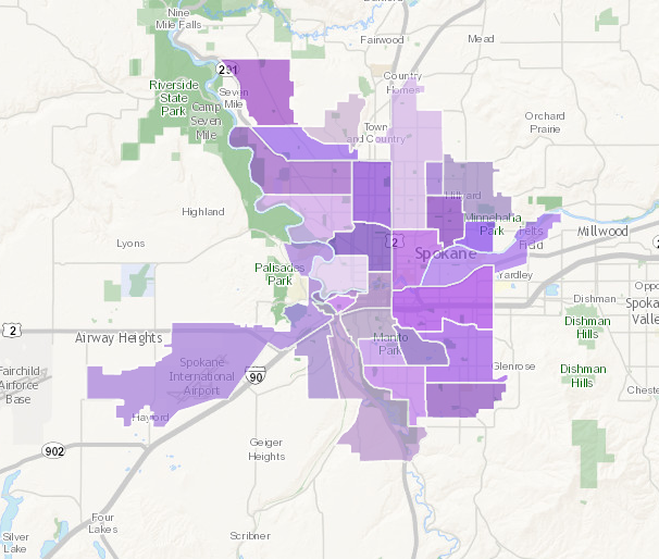 Official Spokane neighborhoods. (City of Spokane)