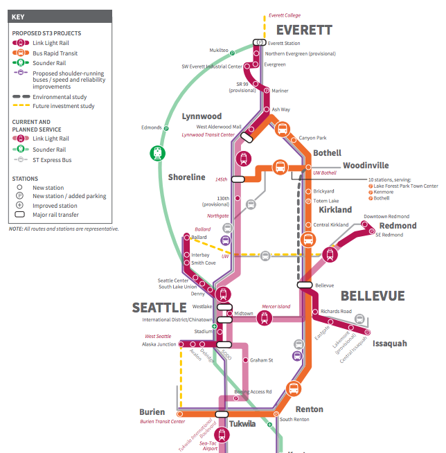 A portion of the Draft Plan expansion proposal. (Sound Transit)