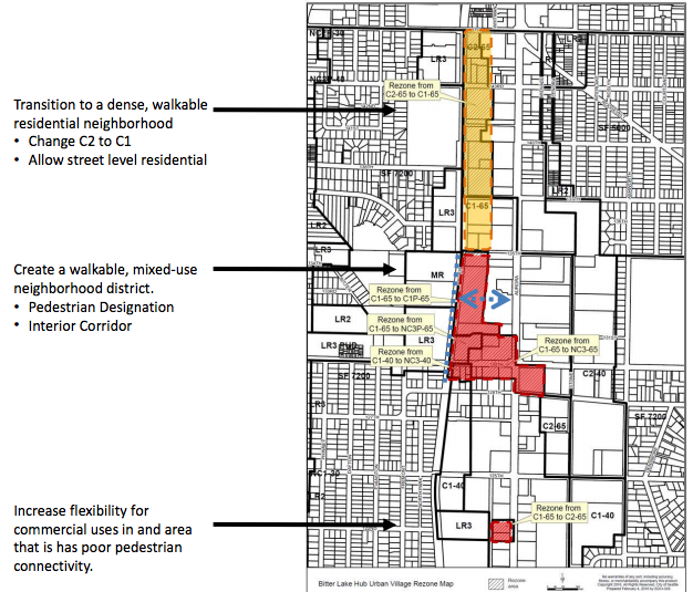 Proposed rezones throughout Bitter Lake. (City of Seattle)