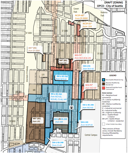 Draft zoning proposal for the University District. (City of Seattle)