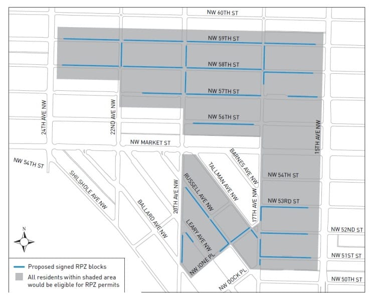 The proposed RPZ for central Ballard. (City of Seattle)
