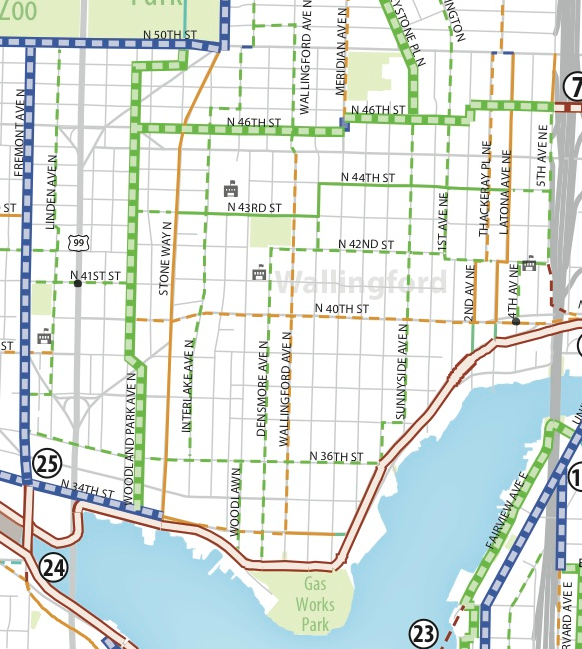 The Bike Master Plan draft envisions Stone Way as the primary thoroughfare.