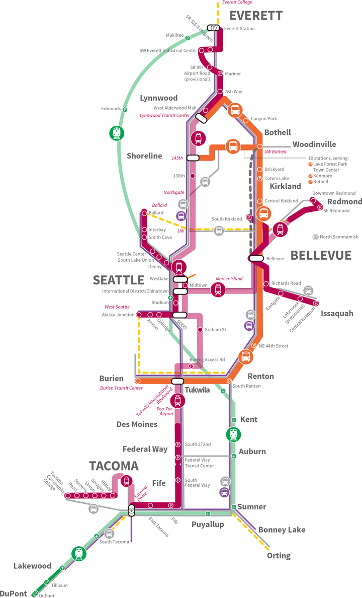 The approved ST3 plan from the June 2nd board meeting. Click for larger version. (Sound Transit)