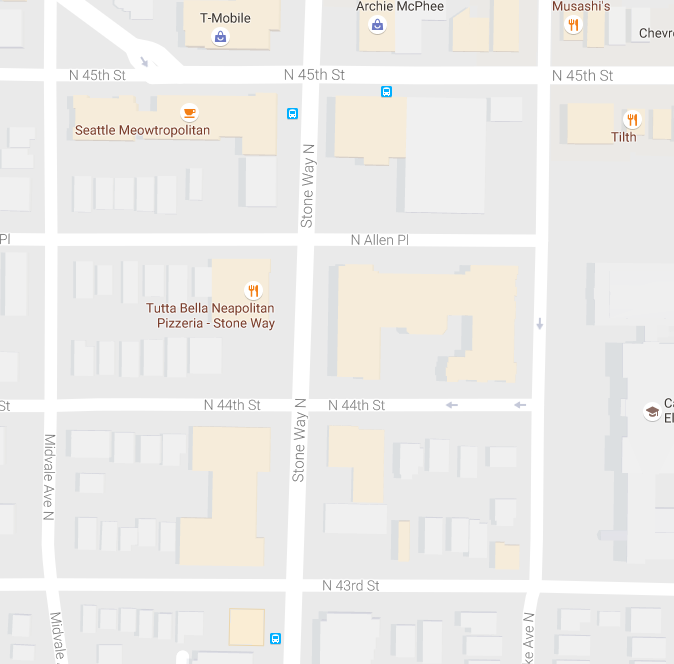 Zoomed in on Stone Way. (Google Maps)