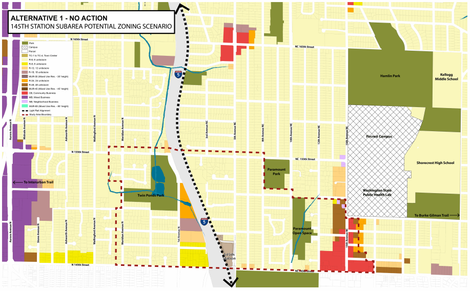 The no action alternative would keep current zoning. (City of Shoreline)