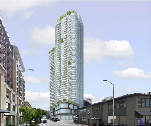 This is the view from Denny looking east. (Henriquez Architects)