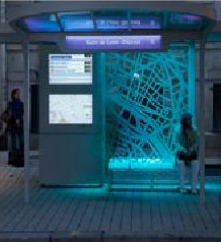 Henriquez Architects cited this example of a wayfinding sign at a bus stop.