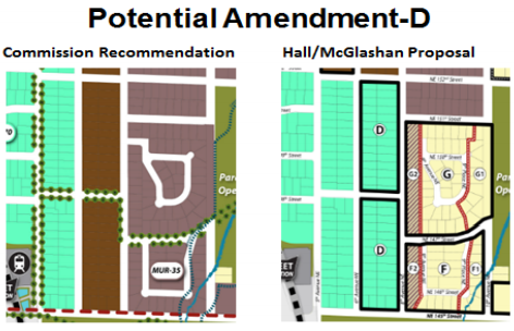 Amendment D would change select MUR-45 zones to MUR-70. (City of Shoreline)