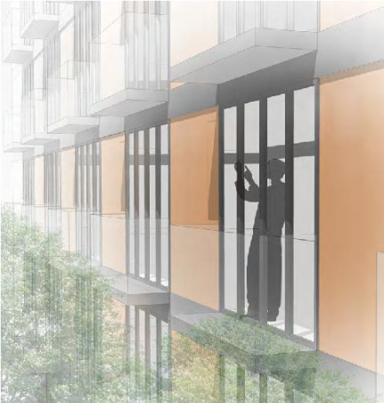 Early design rendering indicate balconies and creepy silhouttes. (Public47)
