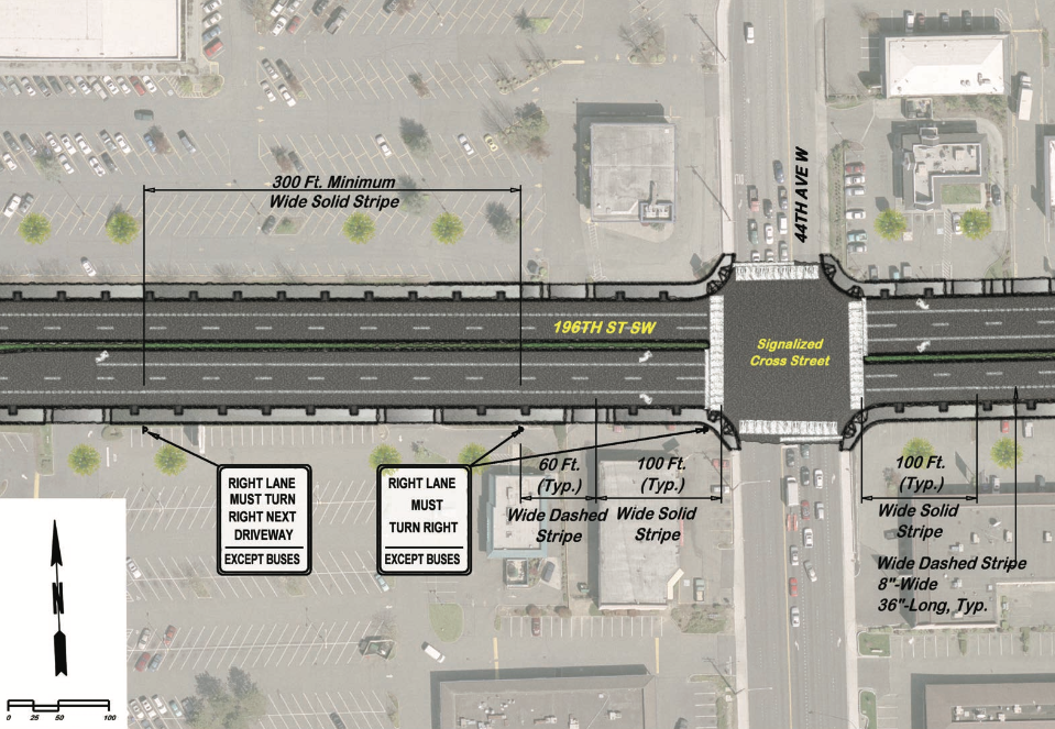 How BAT lanes would be constructed. (City of Lynnwood)