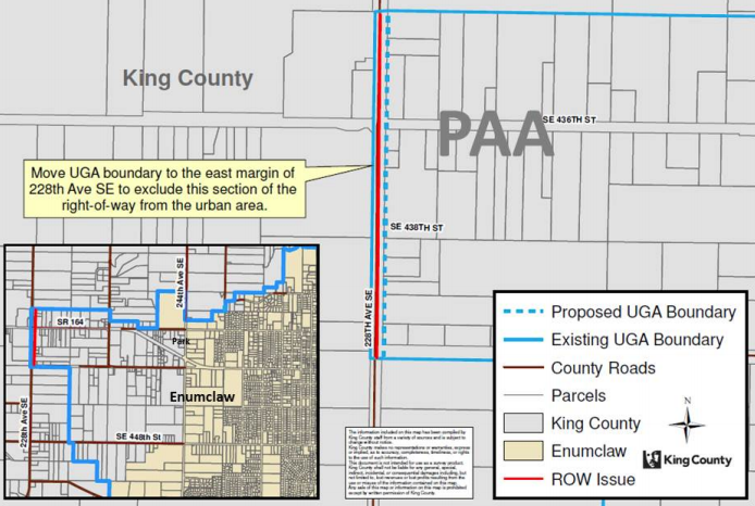 Adjustments near Enumclaw related to a right-of-way. (King County)