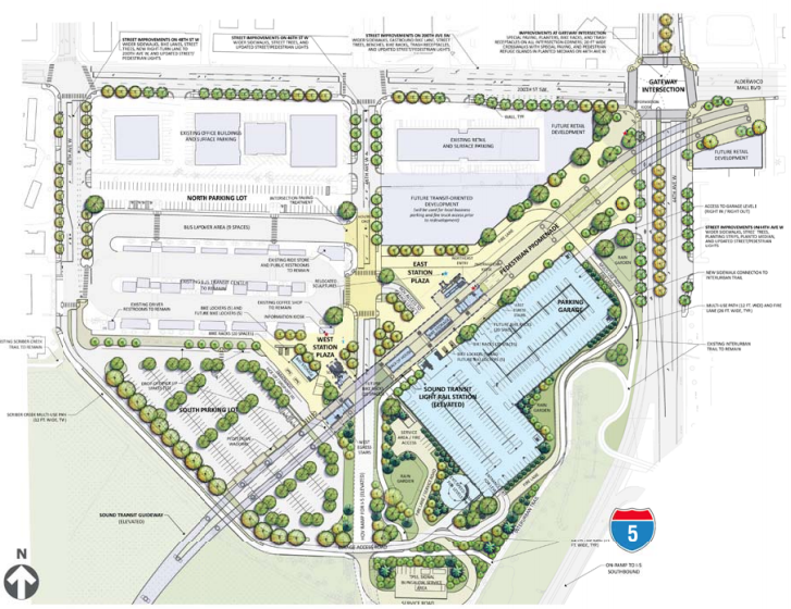 Lynnwood station area layout. (Sound Transit)
