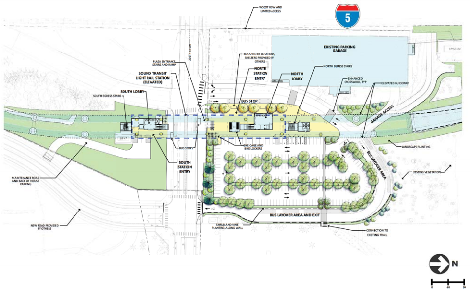  Mountlake Terrace station area layout. (Sound Transit)
