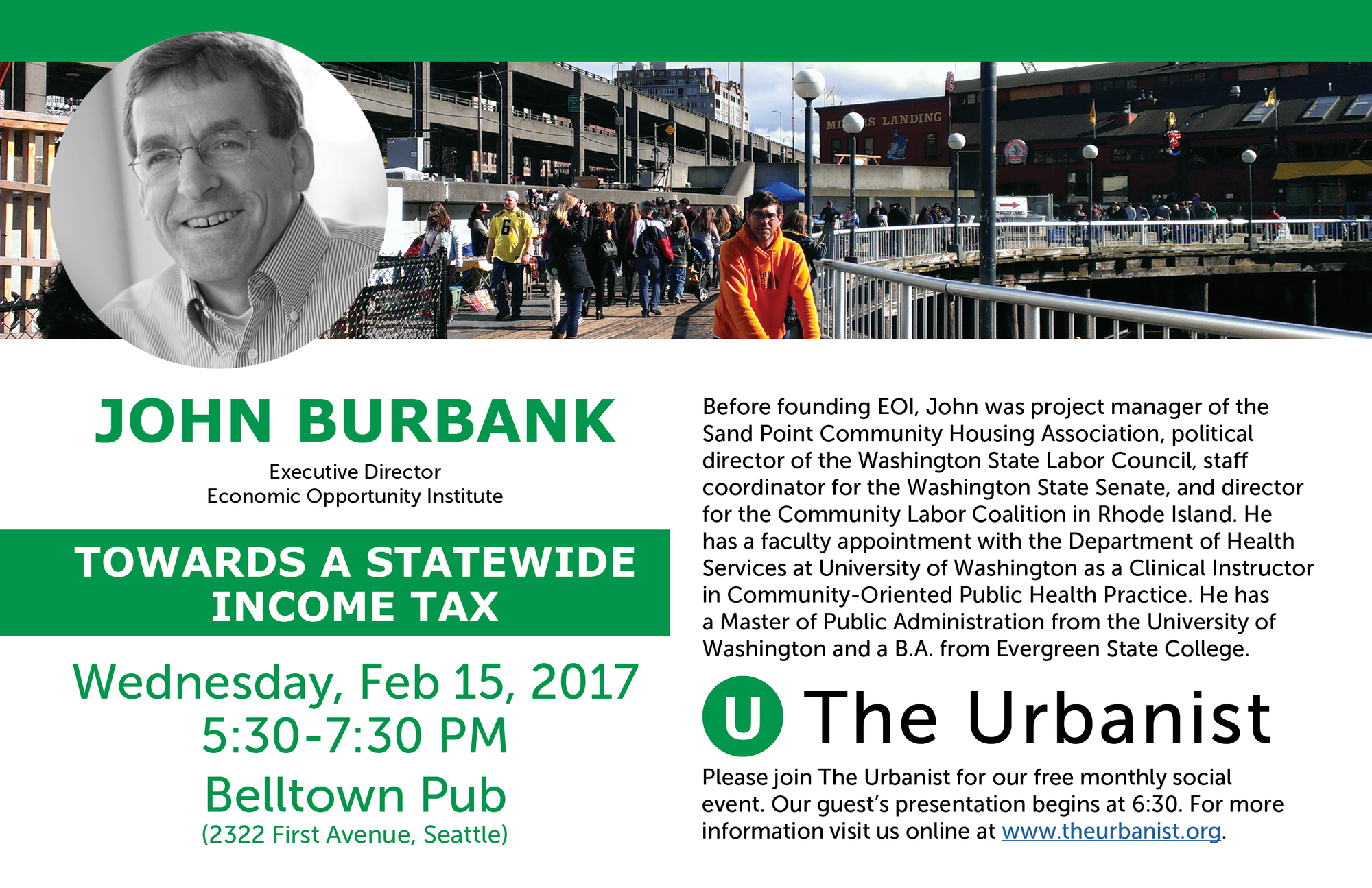 Next Urbanist Meetup Is Wednesday, February 15th