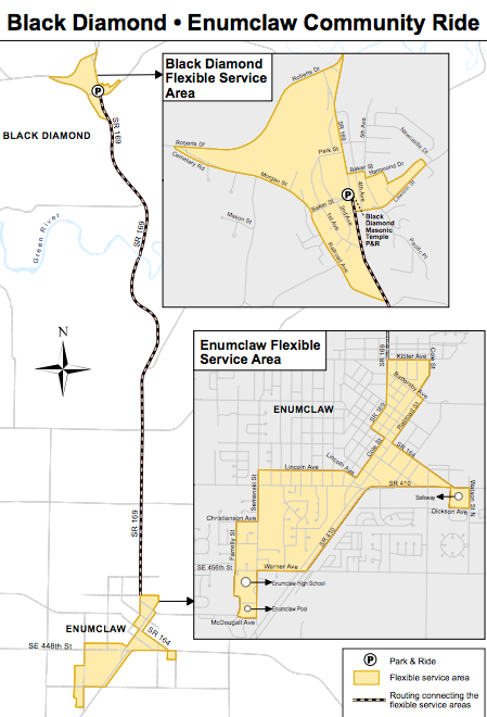 The Black Diamond-Enumclaw service change. (King County)
