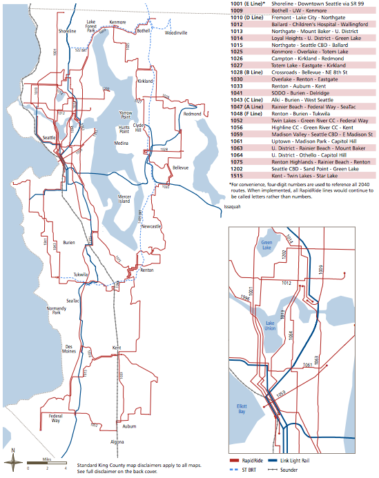 King County's long-range plan for RapidRide service. (King County)