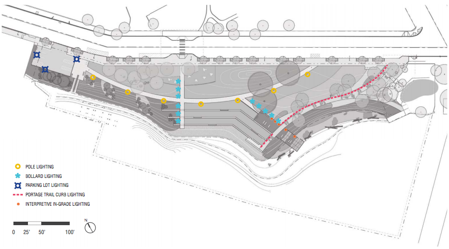 Lighting plan for the site. (Walker/Macy / City of Seattle)