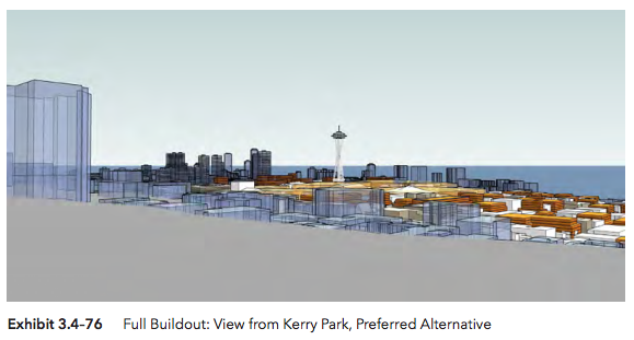 View from Kerry Park under the Preferred Alternative scenario. (Hewitt Architecture / City of Seattle)