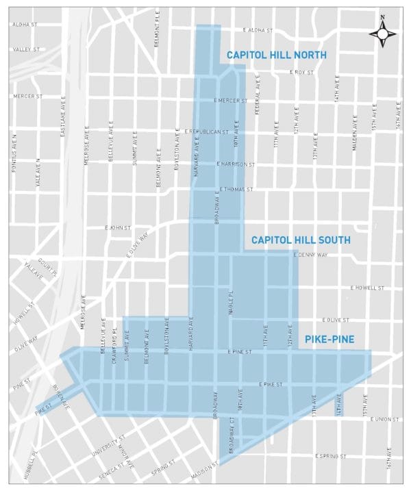 Area of where the parking changes are proposed. (City of Seattle)