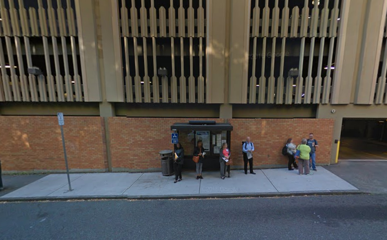 A stop on 12th Ave NE in the University District for the University of Washington's private shuttle services. (Google Maps)