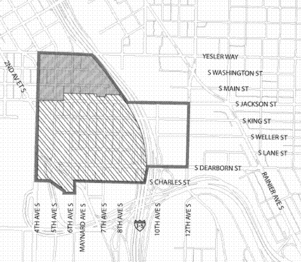 Black line indicates the current boundaries of the ISRD. (City of Seattle)