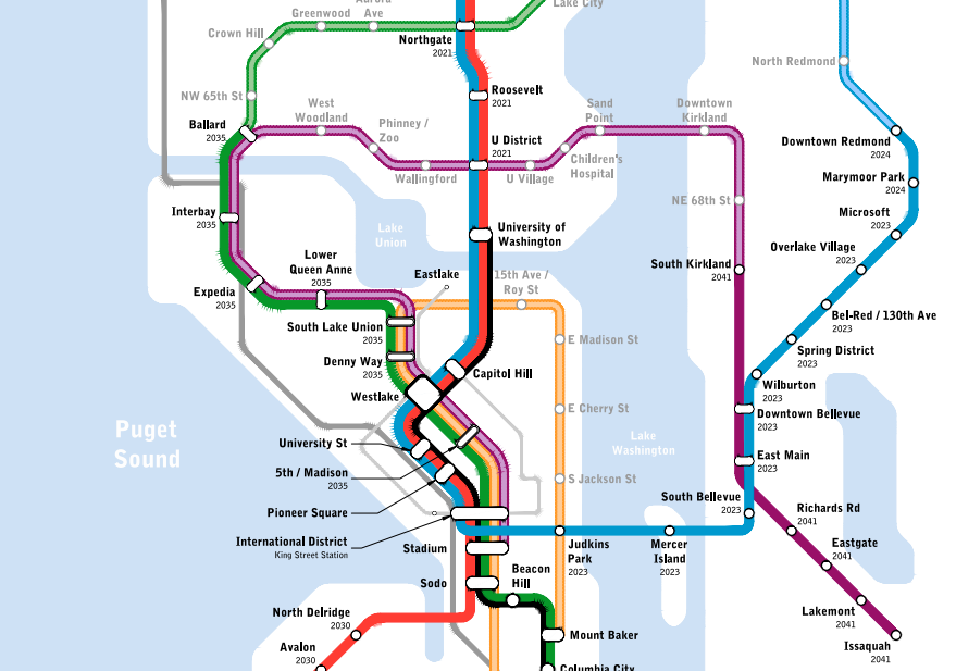 Map Of The Week: Seattle Subway Vision Map