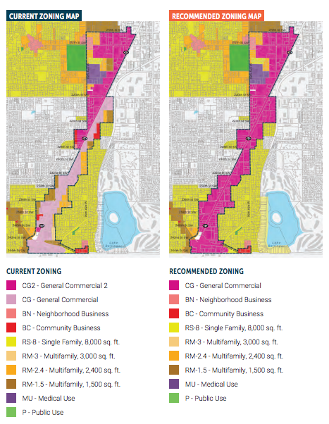 The "recommend zoning" is the zoning that the Edmonds City Council adopted. (City of Edmonds)