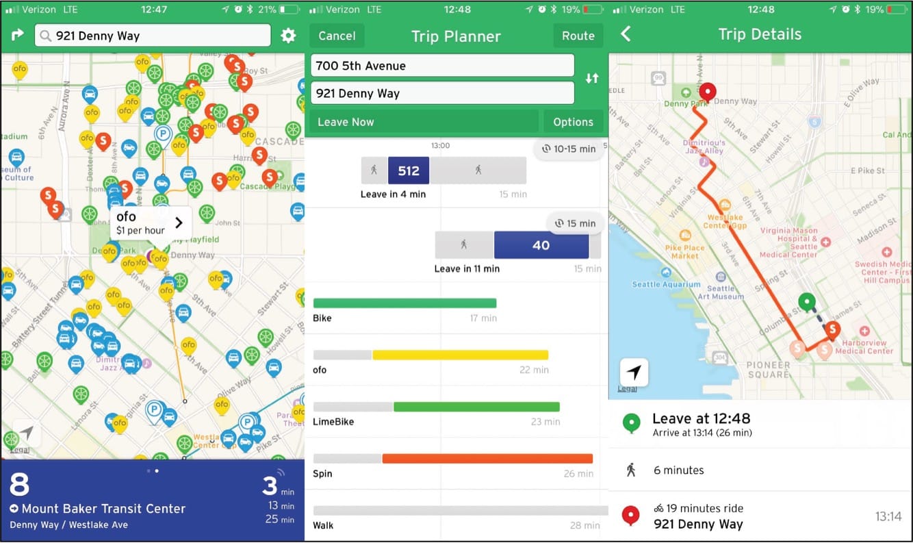 Transit App Update Adds Dockless Bikeshare