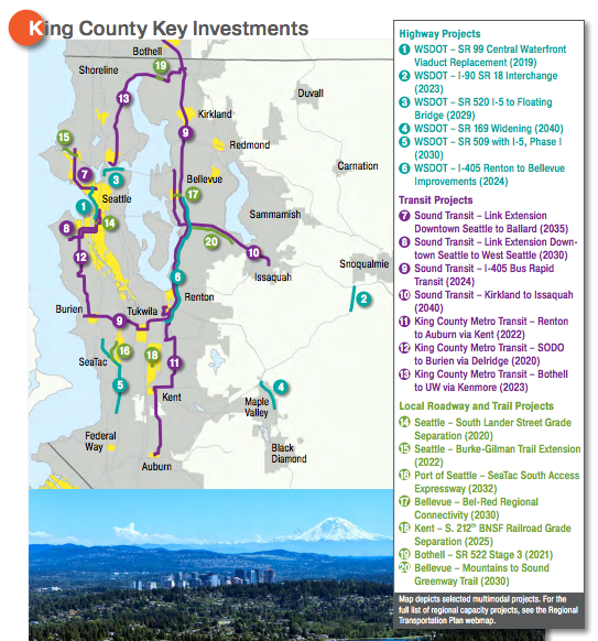 The most significant investments in King County. (PSRC)