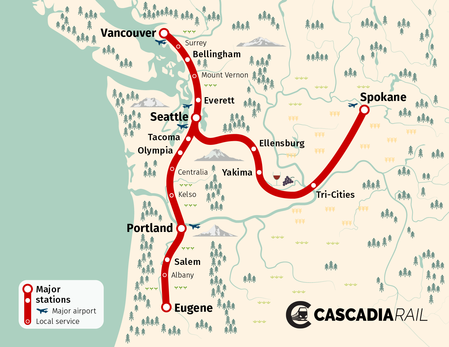 Map of the Week: Cascadia Rail