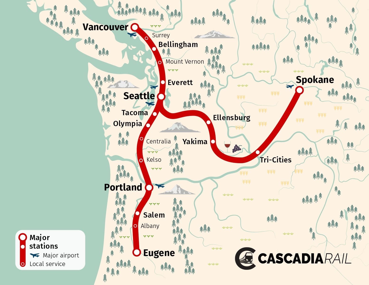High-speed rail vision by Cascadia Rail. (Cascadia Rail)
