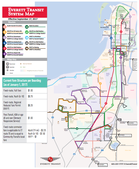Existing transit system in Everett. (City of Everett)