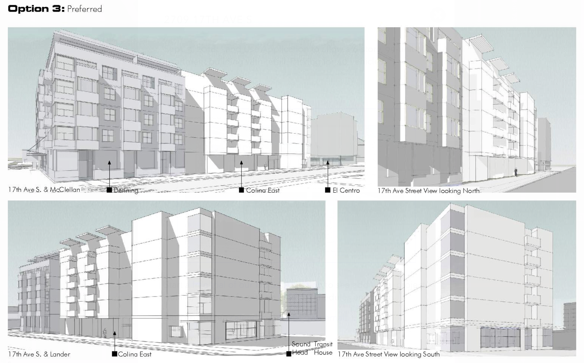 Pacific Housing Northwest, LLC's Colina East preferred design. (City of Seattle / Bumgardner)