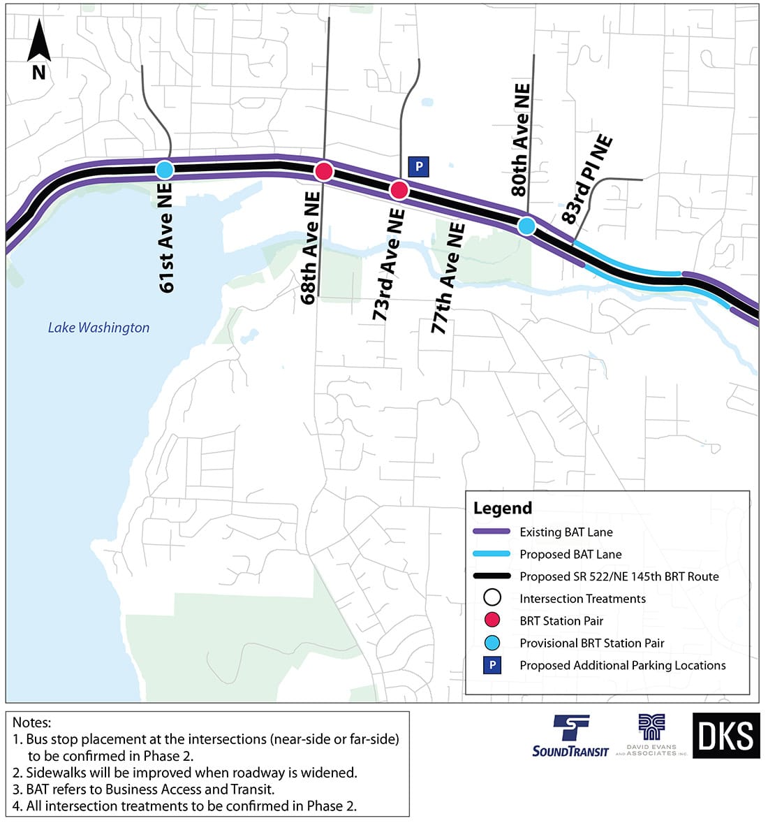 Preliminary corridor improvements and BRT treatments for Kenmore. (Sound Transit)