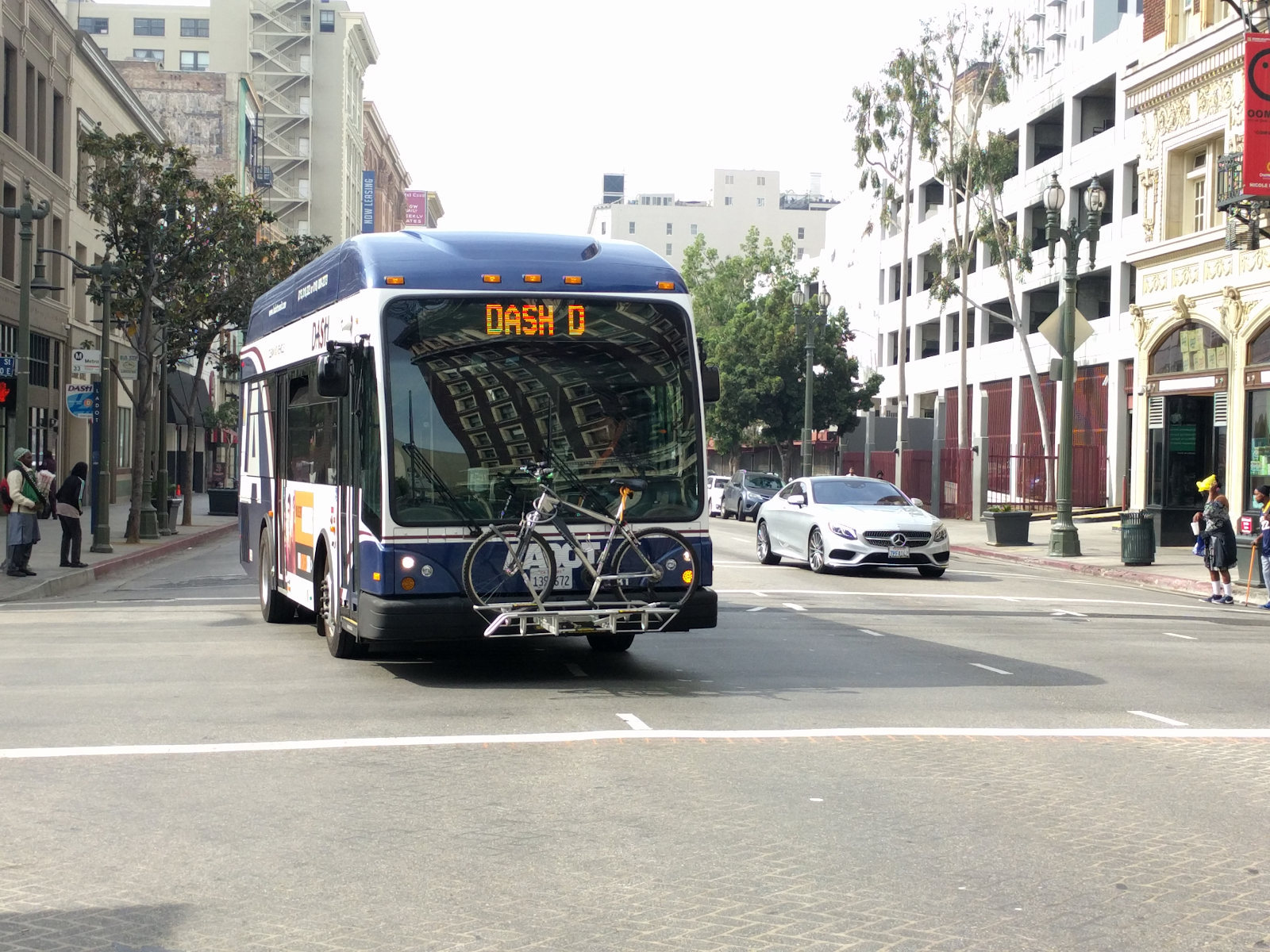Los Angeles Department of Transportation is adding bike parking and including racks on buses. (Photo credit: LADOT)