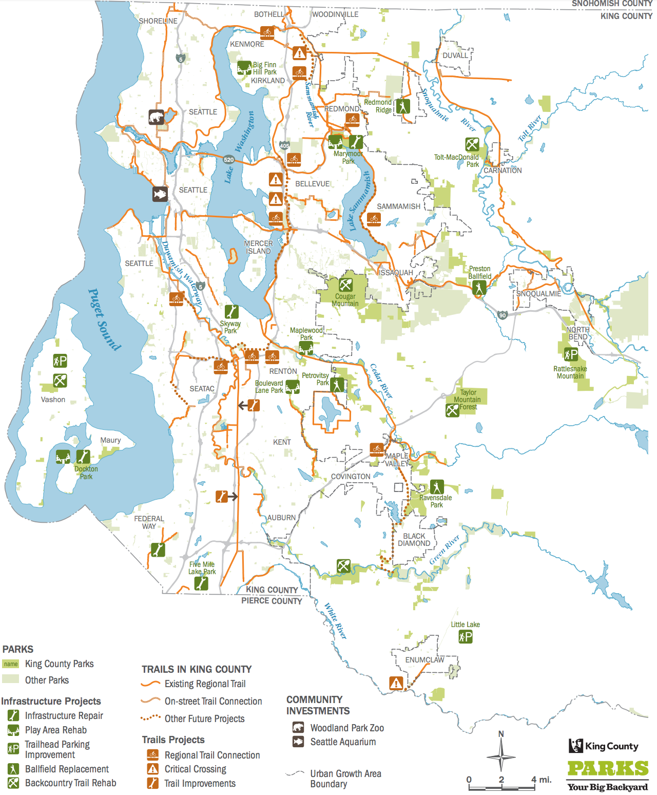 King County Parks levy projects for 2020-2025. (King County)